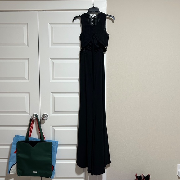 Black Two Piece Dress with Gold Embellishments - Picture 3 of 3